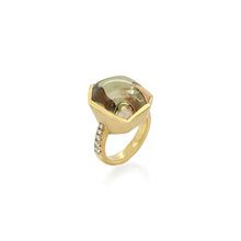 bi colored tourmaline ring