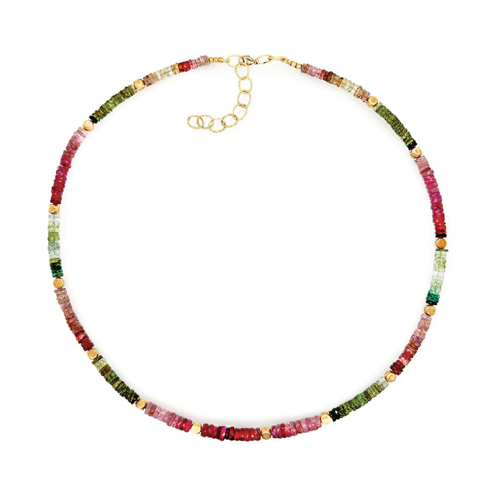 Tourmaline rondelle necklace
