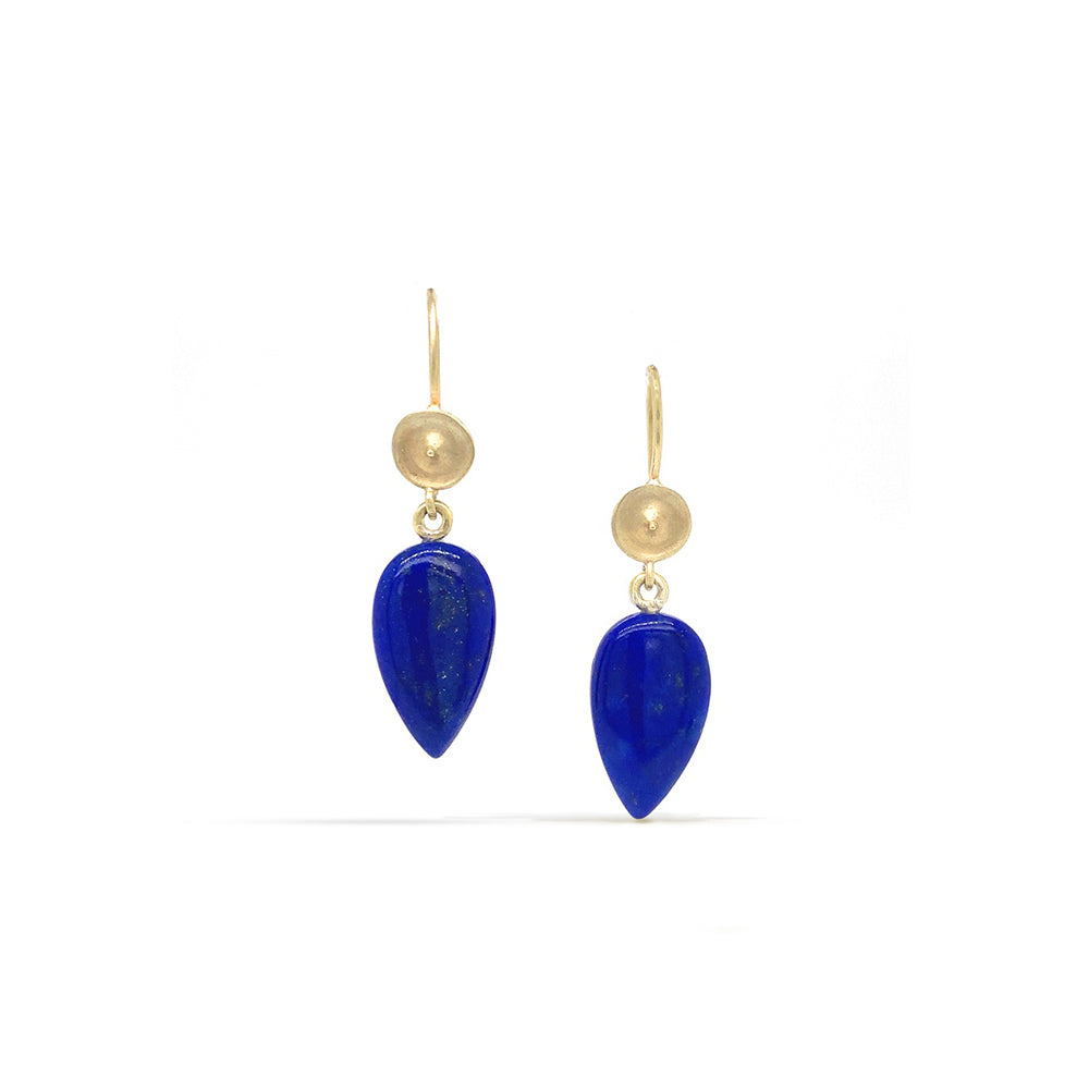 temple earrings with lapis lazuli