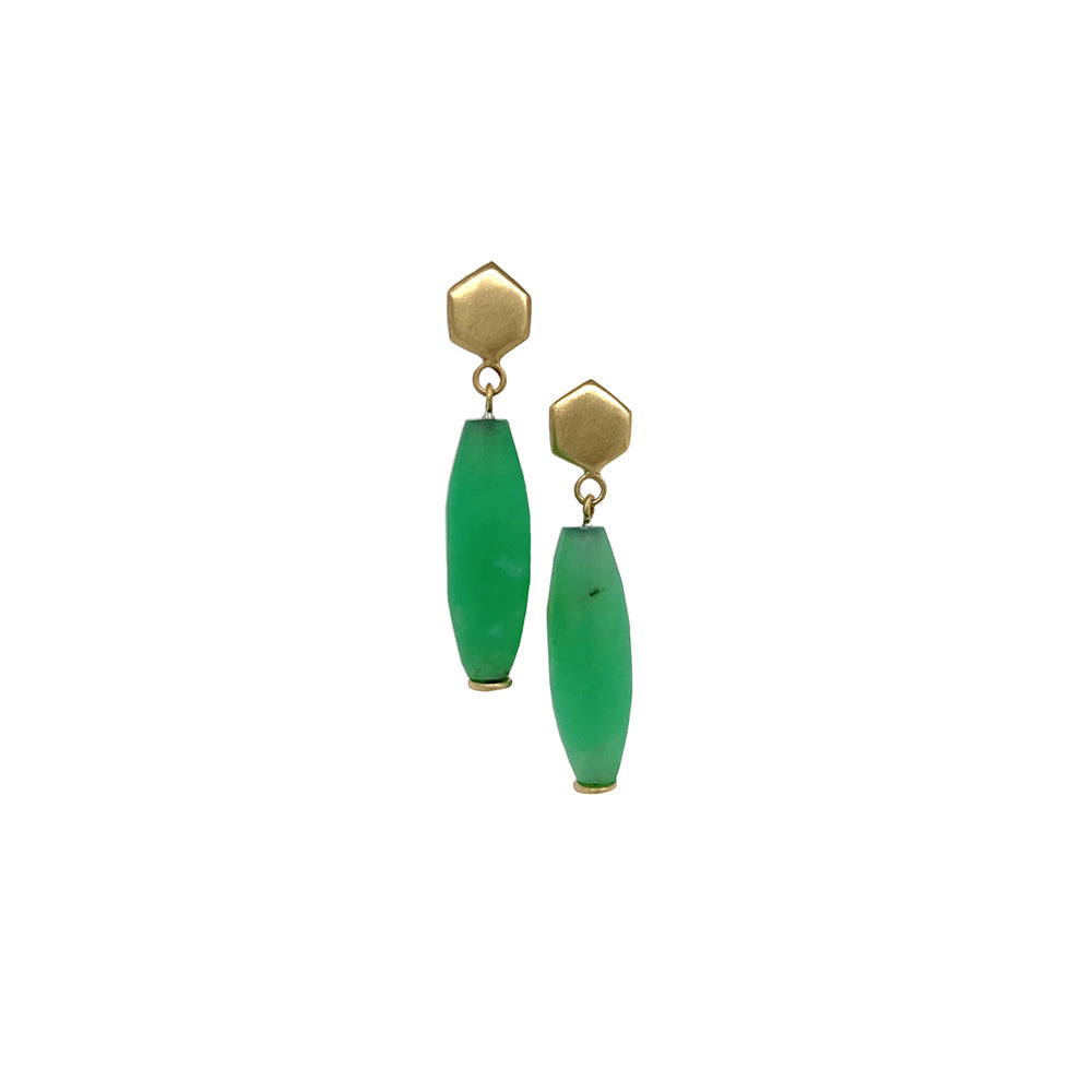 Theia Earrings with chrysoprase drops