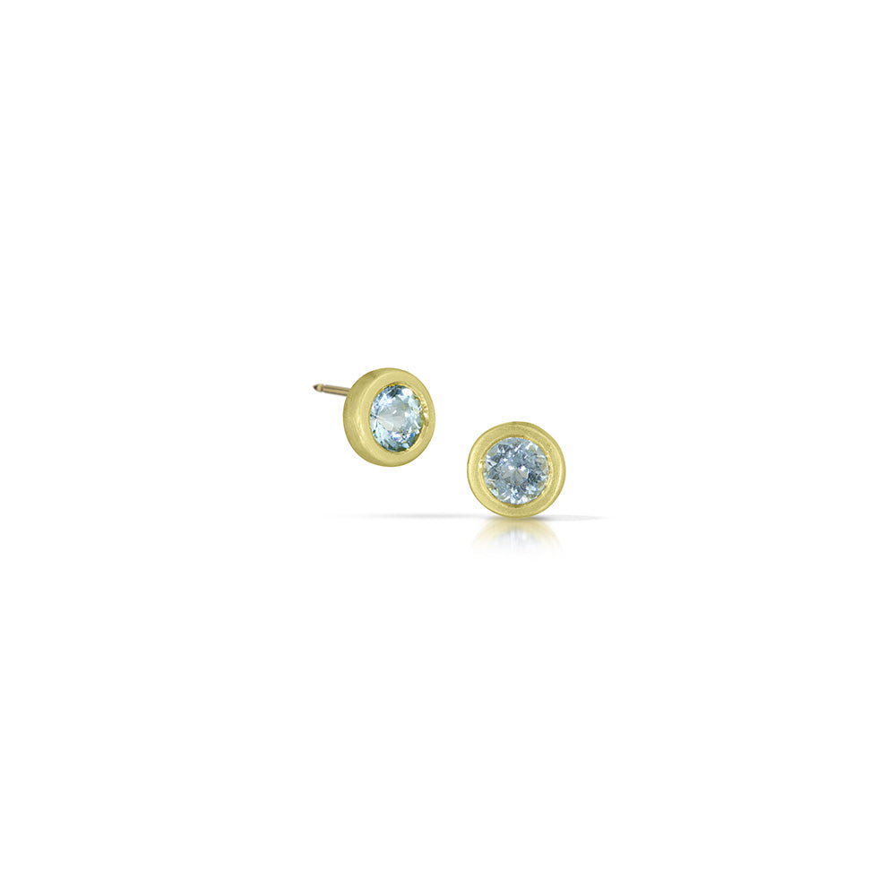 Perfect studs with aquamarine