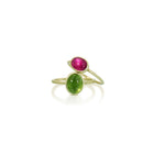 green tourmaline cabochon ring