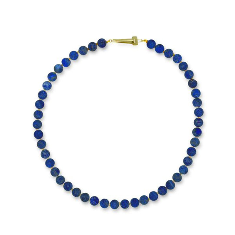 Lapis Lazuli 10Mm Necklace with 14K Green Gold Clasp