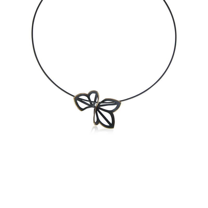 Anise Fold Necklace in Sterling Silver and 18K Gold