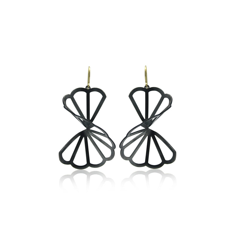 Large Cloud Fold Earrings in Sterling Silver and 18K Gold