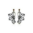 Double Anise Fold Post Earrings with Rubellites and Diamonds in 18K