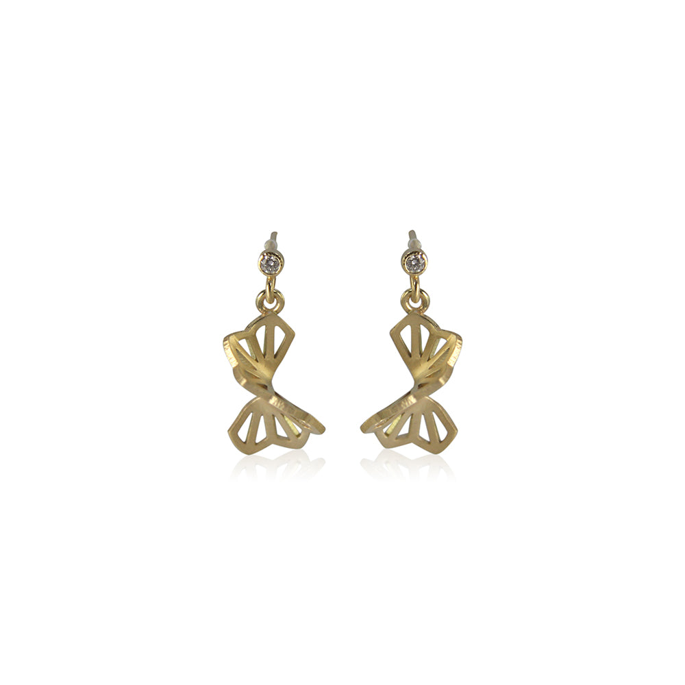 Petite Hyacinth Fold Earrings in 18K Gold