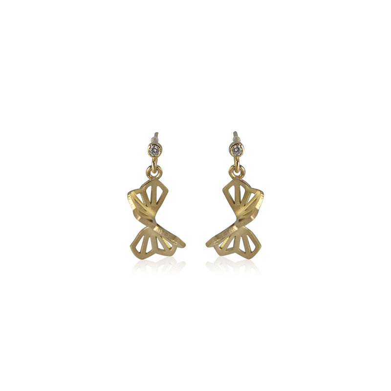 Petite Hyacinth Fold Earrings in 18K Gold