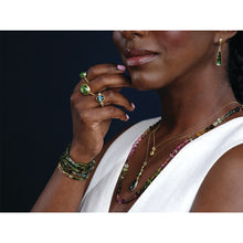 Tourmaline Multicolor Seed Necklace with 14K Green Gold Clasp