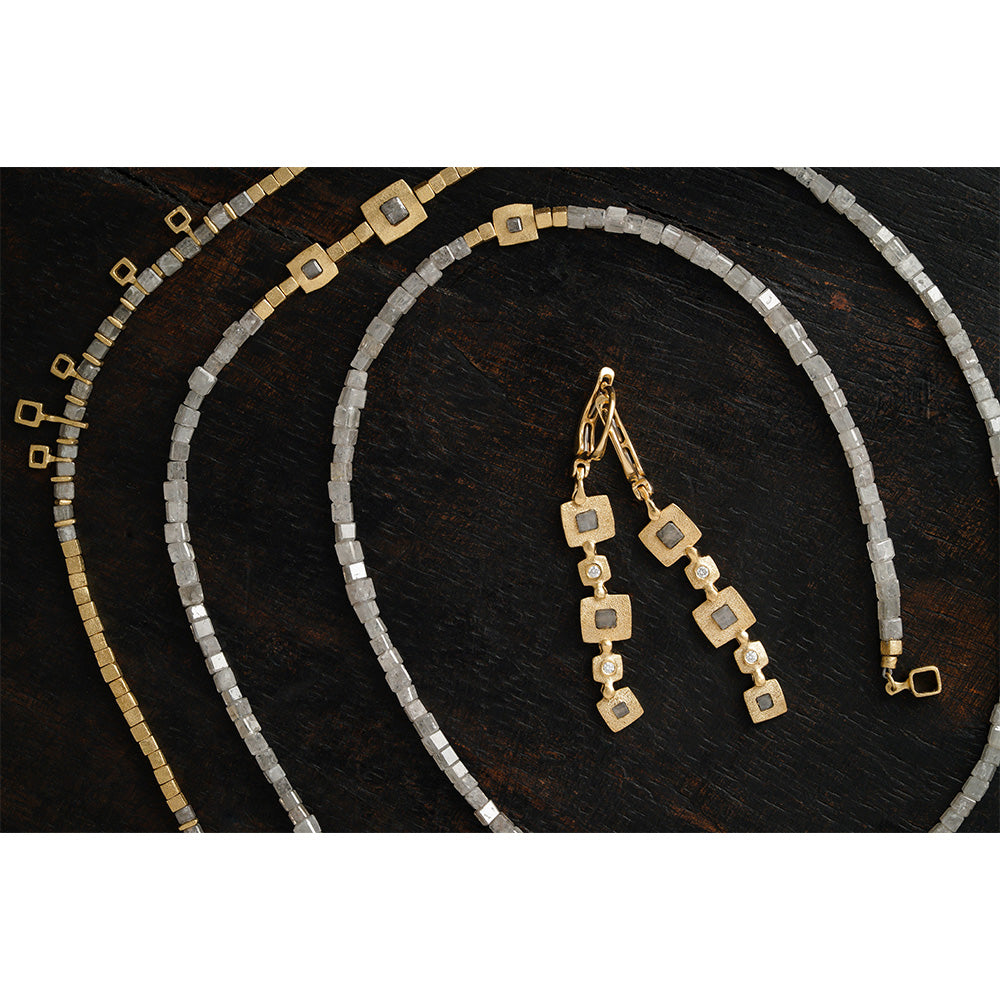 "Library Collection" Diamond Cube Necklace