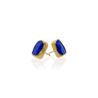 Hammered Lapis Stud Earrings