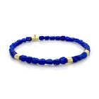 Hammered Lapis Necklace with Hollow Constructed Clasp