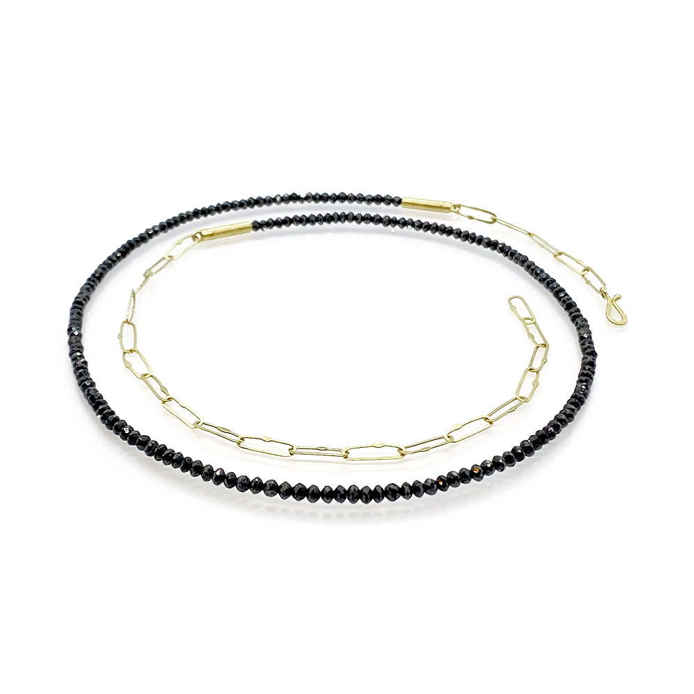 Black Diamond Necklace with Extension Chain