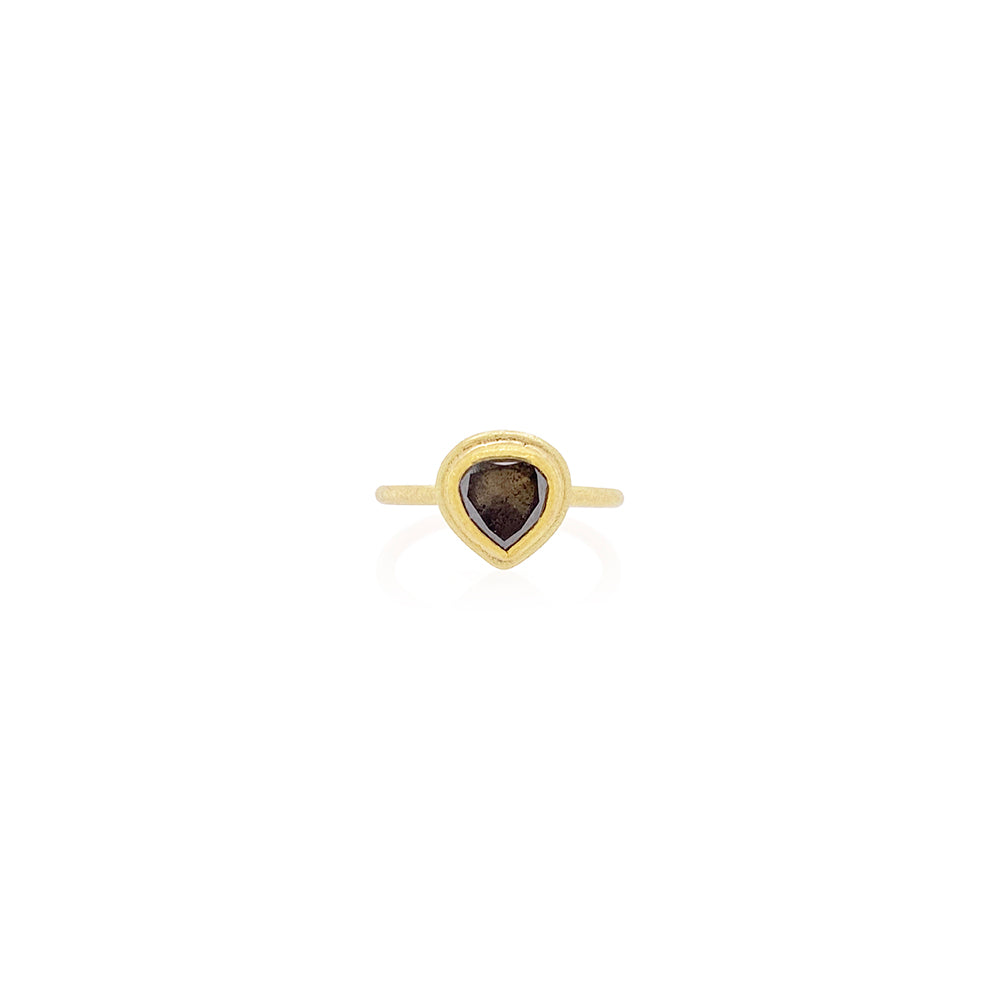 Tear-Shaped Chocolate Diamond Ring
