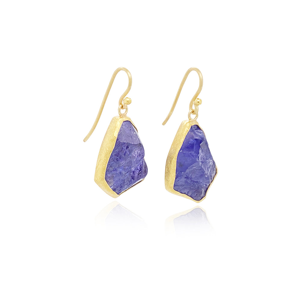 Natural Surface Tanzanite Earrings