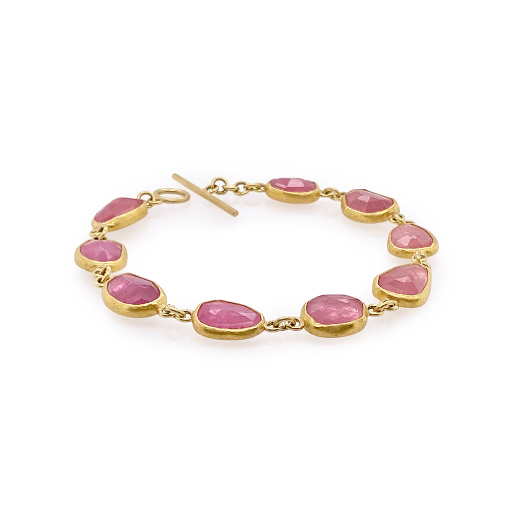Rose-Cut Pink Sapphire Bracelet