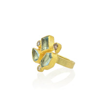Mixed Shape Aquamarine and Diamond Ring