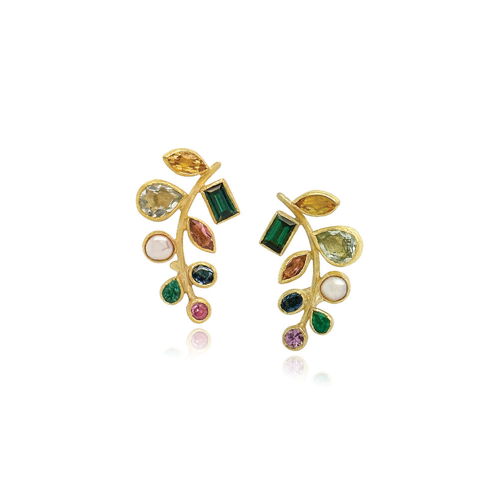 grape cluster multi-stone earrings
