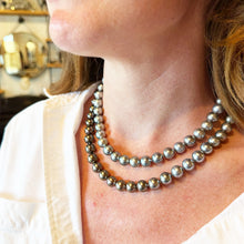 Double Strand Aaa+ Tahitian Pearl  Necklace in Graduating Color