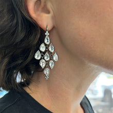 Pear Shaped White Topaz Crownwork Earrings