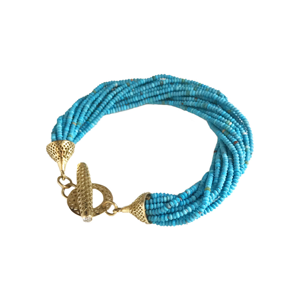 turquoise bracelet with diamond toggle