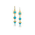 Sleeping beauty triple drop earrings