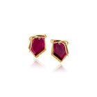 "Rosette" Earrings; Tourmaline Slices in 22K and 18K Gold