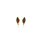 Watermelon tourmaline slice earrings with champagne diamonds