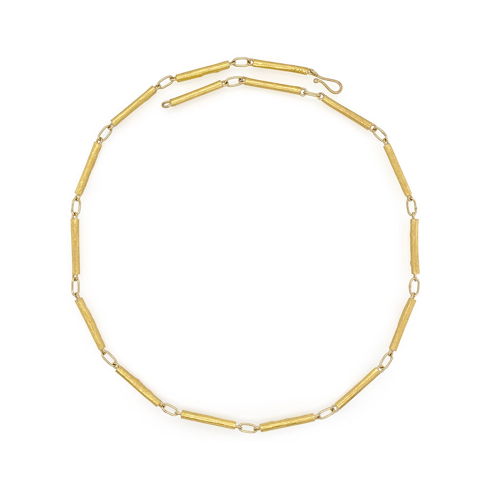 Gold Tubes Necklace, Medium
