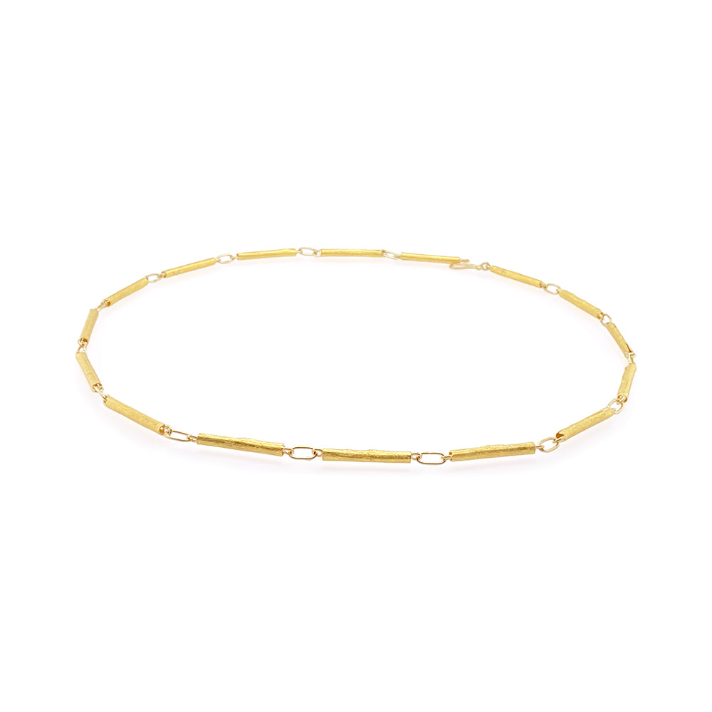 Gold Tubes Necklace, Medium