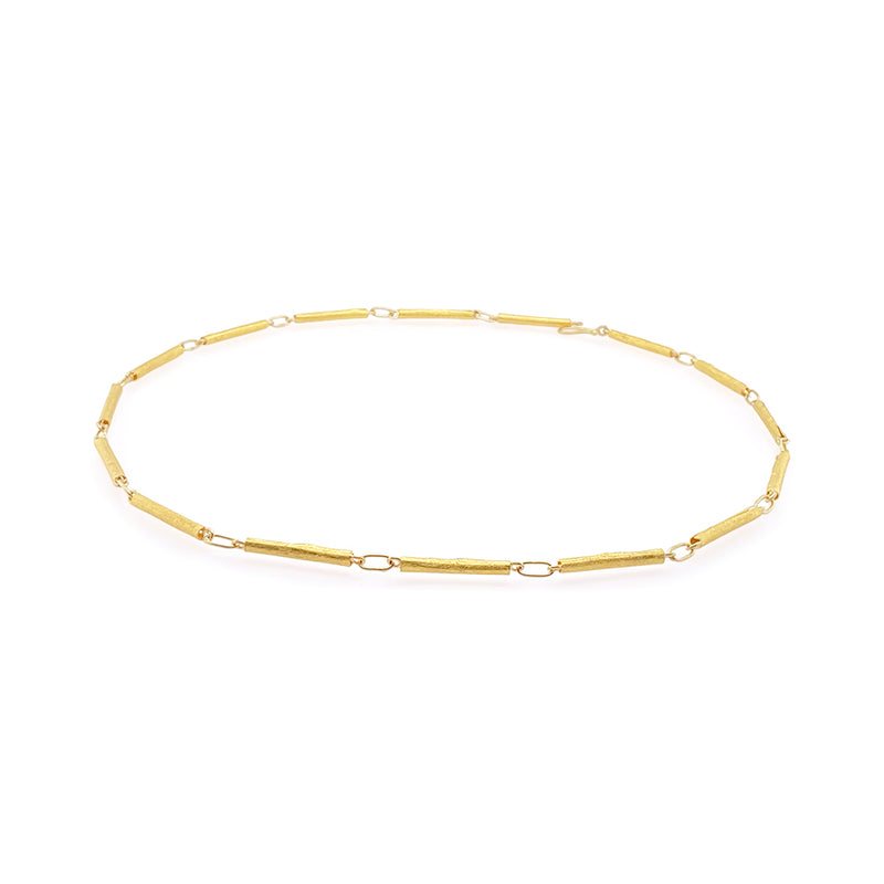 Gold Tubes Necklace, Medium