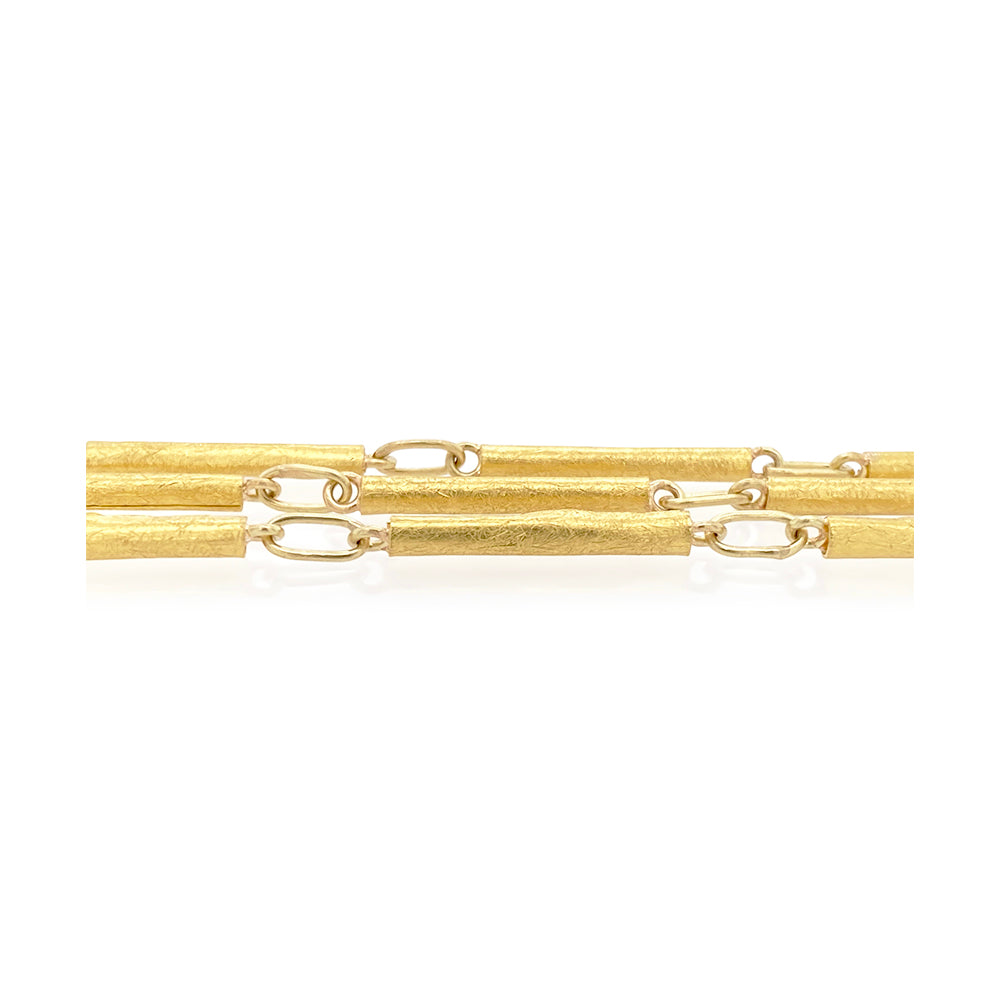 Gold Tubes Necklace, Medium