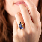 Carved Tanzanite Leaf Ring