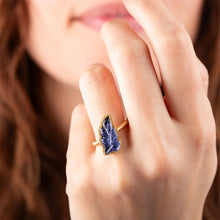 Carved Tanzanite Leaf Ring