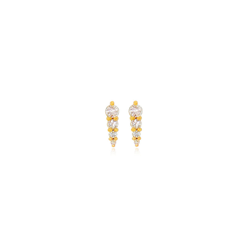 Inverted 4-Diamond Stud Earrings