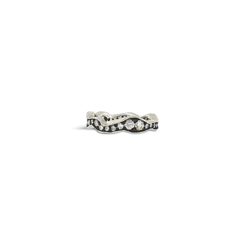 Platinum Wavy Eternity Band with Diamonds