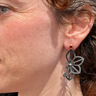 Double Anise Fold Post Earrings with Rubellites and Diamonds in 18K