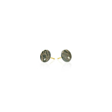 tiny round studs with platinum and sterling silver