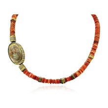 Mexican Fire Opal and Pyrite Sun Necklace