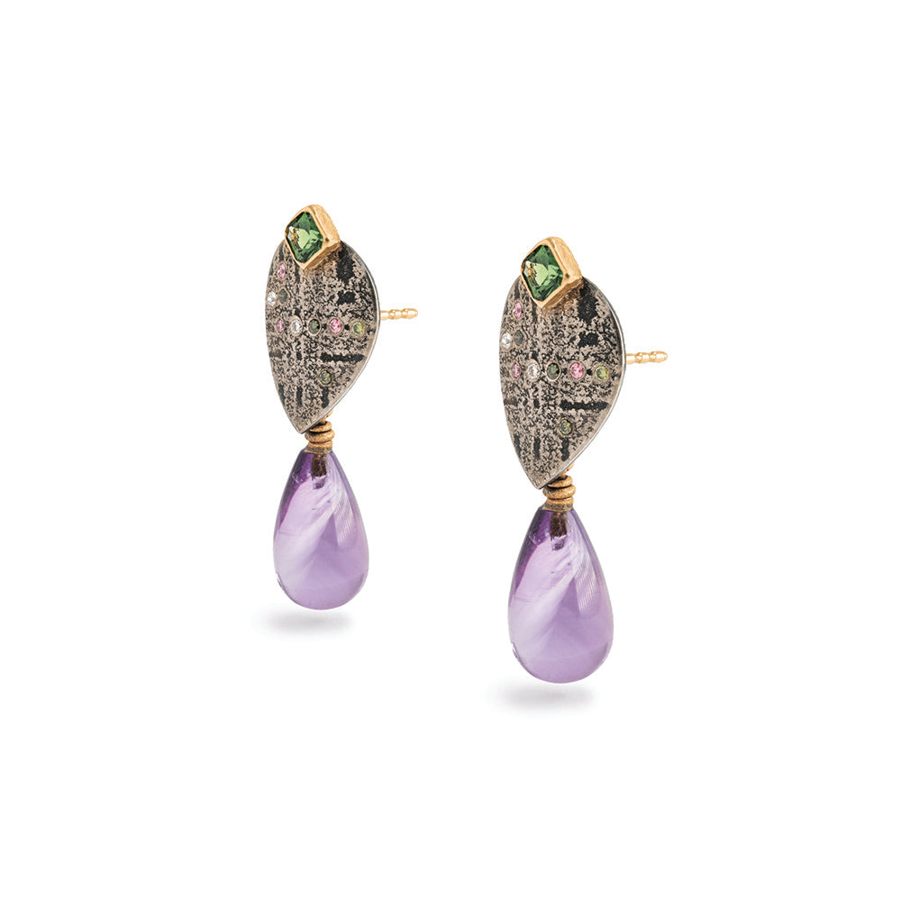 amethyst "kite" earrings