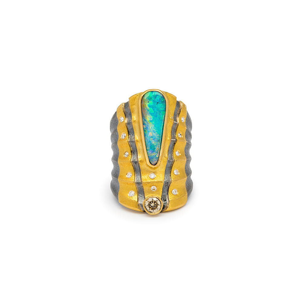 boulder opal ring