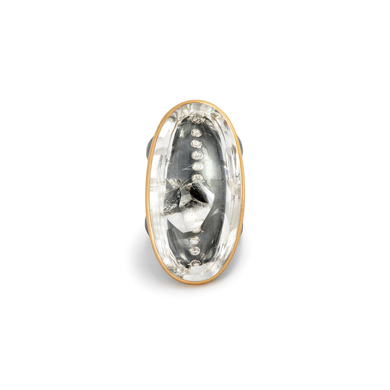 Quartz and Diamond Ring