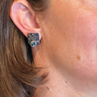 Aquamarine Square Post Earrings