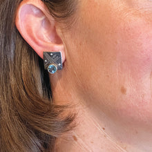 Aquamarine Square Post Earrings