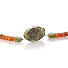 Mexican Fire Opal and Pyrite Sun Necklace