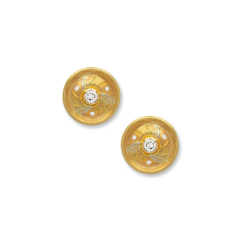 Diamonds Disc Earrings