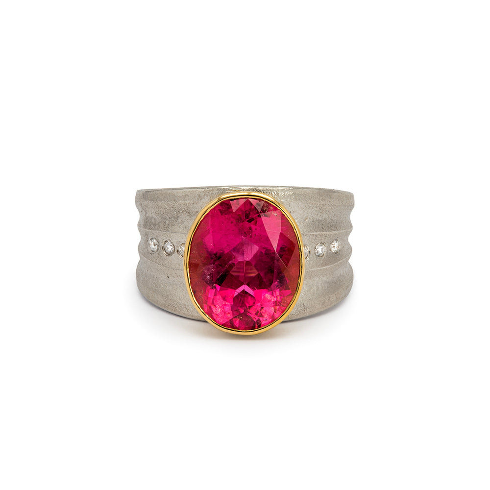 platinum and tourmaline ring