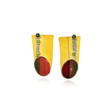 watermelon tourmaline clip earrings