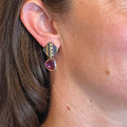 Pink Zoned Tourmaline Slice Earrings