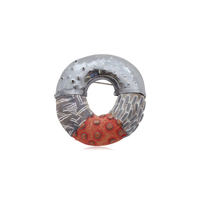 Red and Gray Hydro Brooch